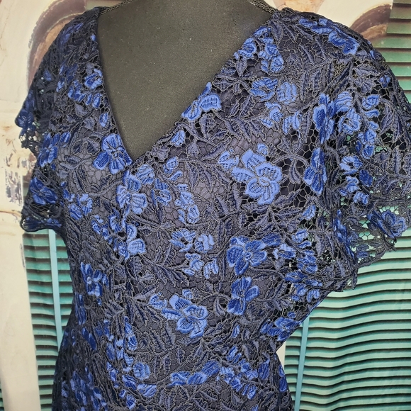 Ralph Lauren Embroidered Petal Sleeve V-Neck Knee Length Sheath Dress - NWT - Picture 8 of 12